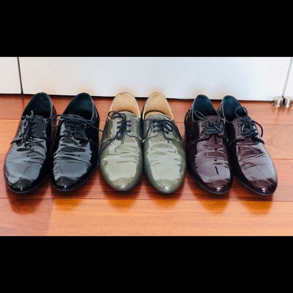 Prada Black Patent Leather Flat Shoes